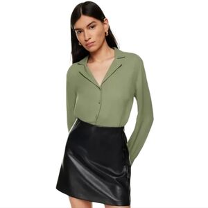 Aritzia Wilfred Tulum Blouse Sage Women's Small